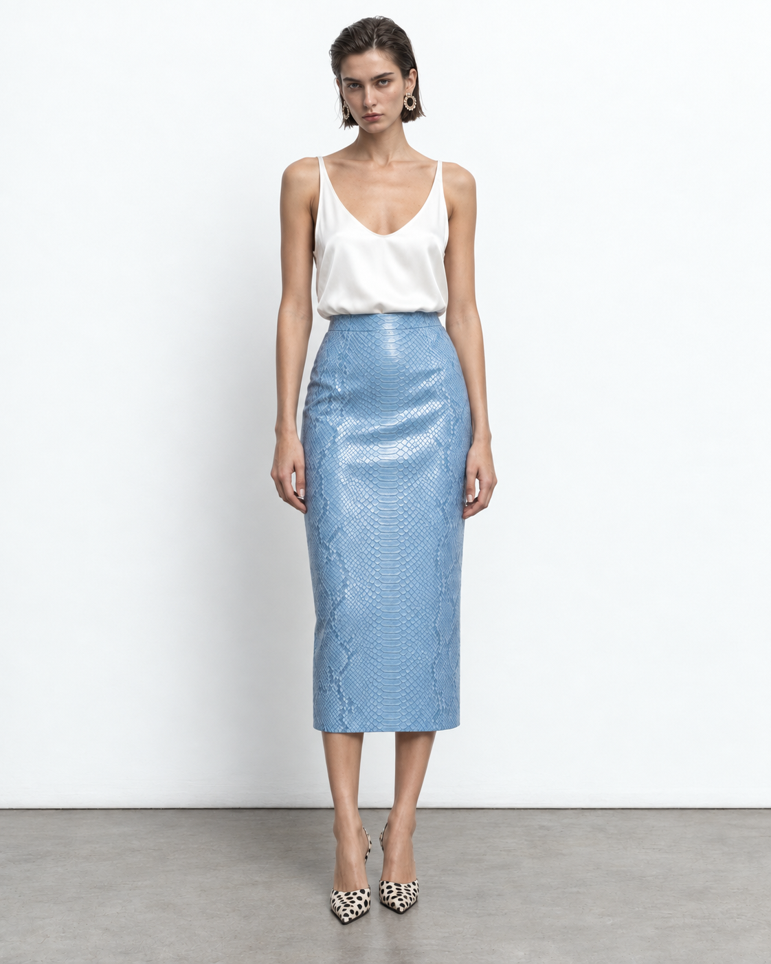 SERPENTINE LEATHER SKIRT view 2
