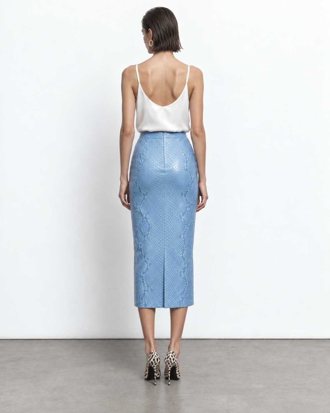 SERPENTINE LEATHER SKIRT view 3