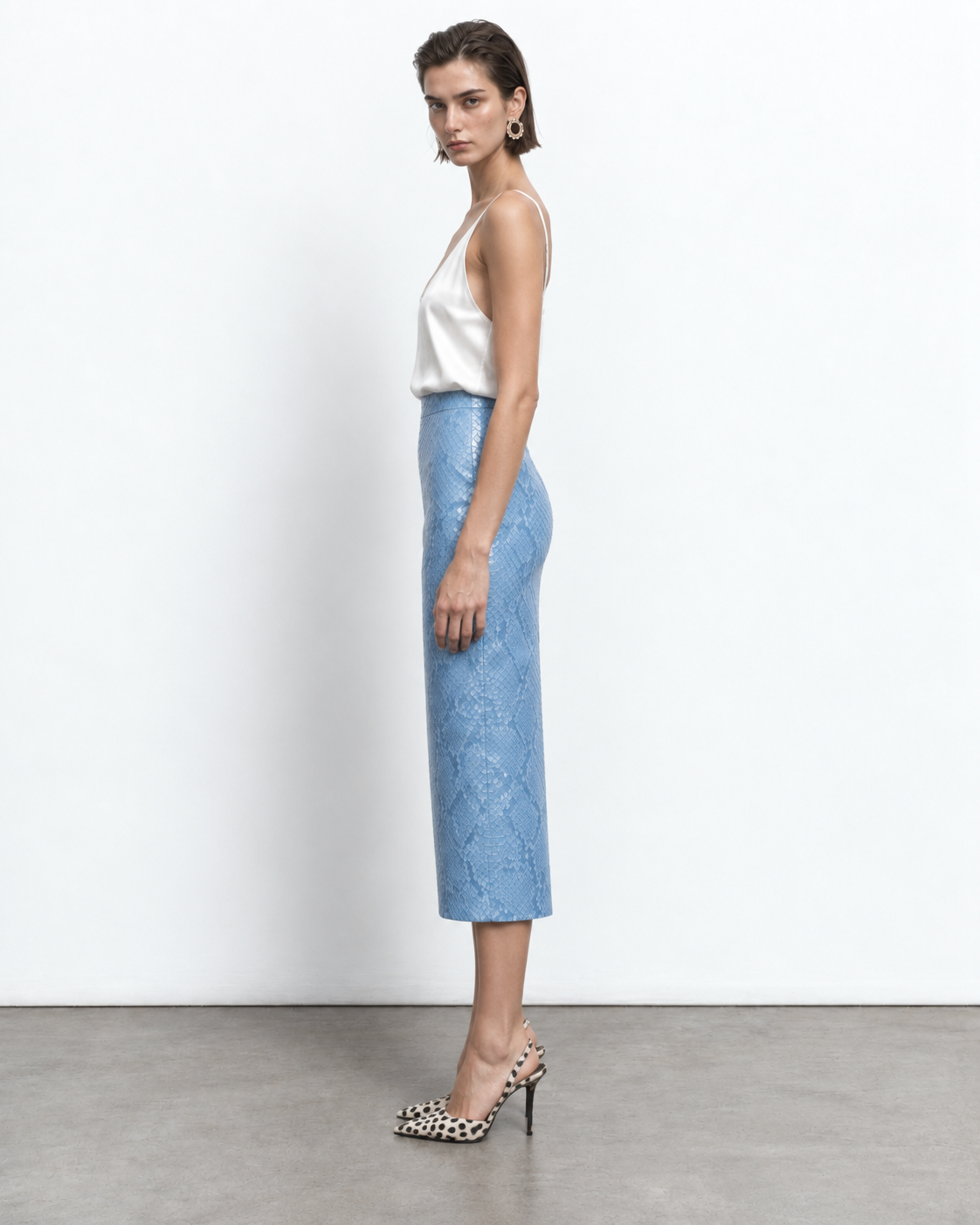 SERPENTINE LEATHER SKIRT view 4